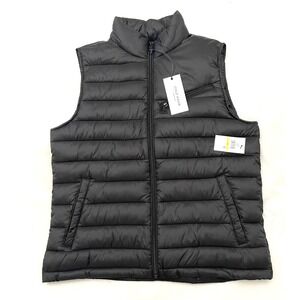 NEW Cole Haan Signature Puffer Vest Men's Medium Black Lightweight Full Zip
